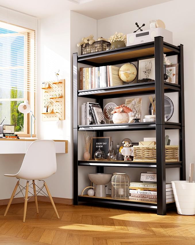 Set of 3 Garage Shelving Heavy Duty, 5-Tier Storage Shelves, Home Storage Rack, Utility Metal Shelf, Adjustable Shelving Unit, for Dorm, Basement, Kitchen,17.7" D x 45.6" W x 71.2" H, Black - Image 2