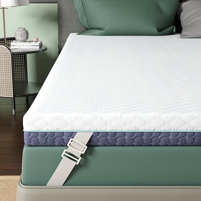 2 Inch Memory Foam Mattress Topper Full XL Size, Soft Mattress Topper for Back Pain Relief, Orthopedic Bed Topper with 2-Sided Breathable Cover, Ergonomic 5-Zone Design, CertiPUR-US Certified