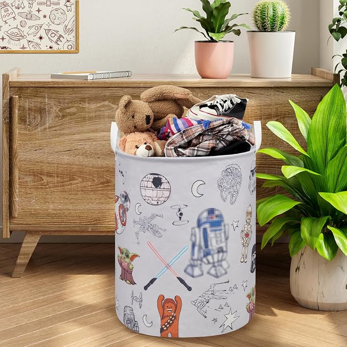 Room Nursery Decor,Baby Laundry Large Hamper Foldable With Waterproof Pe Coating,Dirty Clothes Basket Featuring The Child,Bedroom,Bathroom Set,Toy Bin,Boys and Girls Birthday Gifts (round) - Image 6