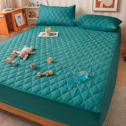 Mattress Cover, Waterproof Mattress Cover, Full-Size Ultra-Soft and Breathable, Machine Washable, Suitable for Home, Bedroom, and Hotel Use.(Green Twin)