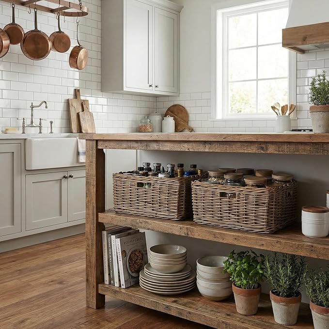 StorageWorks Pantry Baskets, Willow Storage Baskets for Organizing, Shelves, Pantry Organizers and Storage, Brown, 16 ½"L x 13"W x 7 ½"H - Image 6