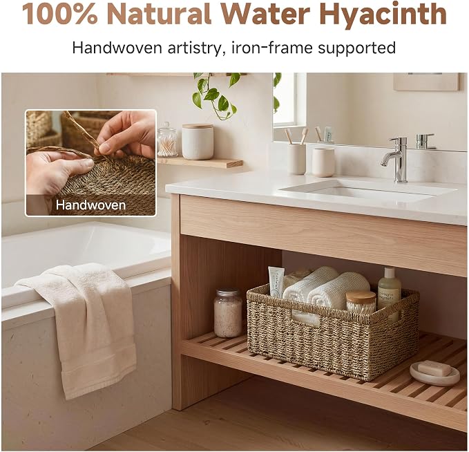 StorageWorks Extra Large Wicker Baskets for Organizing, Seagrass Storage Basket with Built-in Handles, 1 Pack - Image 5