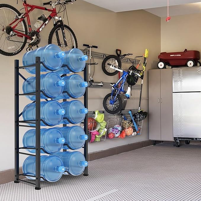 Semoprus 5 Gallon Water Bottle Holder for 10 Bottles, 5 Tiers Double Row Water Jug Holder, Detachable Heavy Duty Water Jug Stand, Water Jug Rack for Office, Kitchen, Garages, Restaurant, and Gym - Image 6