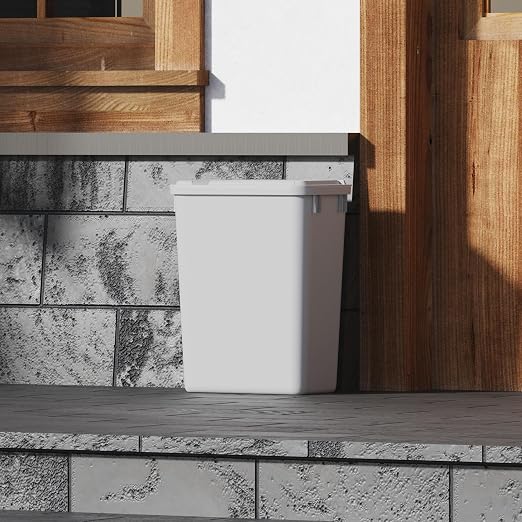 Dowell 35Qt Wastebasket Trash Container, 9Gal, Plastic, Stackable, for Kitchen/Bathroom/Office, Fits Under Sink/Desk (Can Only, Grey 4000 35 04) - Image 4