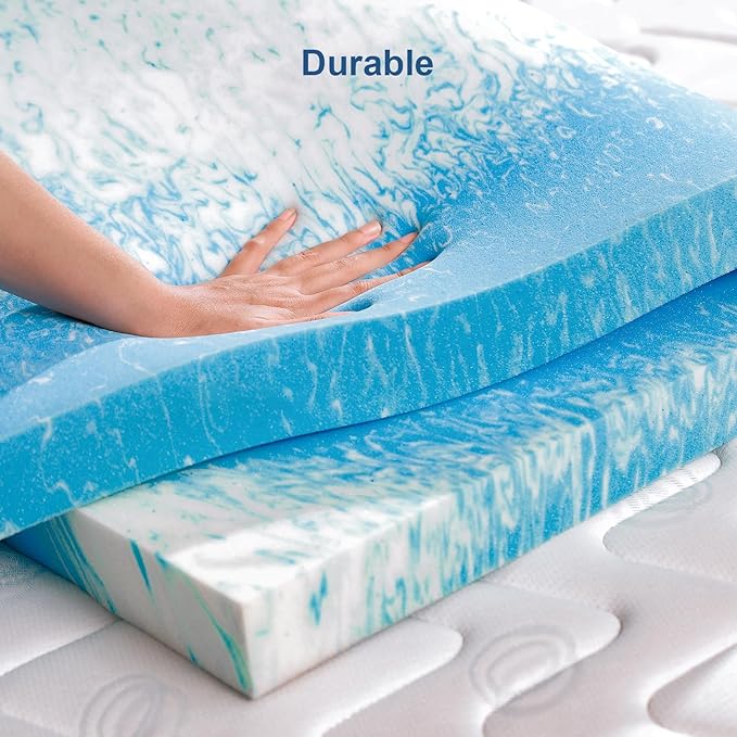 3 Inch Full Size Memory Foam Mattress Topper, Cooling Gel Infusion Bed Topper Pad for Firm Mattress (54" x 75")