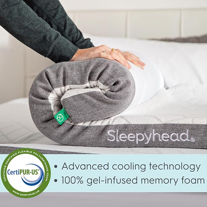 Sleepyhead King 3 Inch Premium Gel Mattress Topper – Cooling Gel Memory Foam Bed Topper by Sleepyhead – Pressure Relief, Washable Cover, CertiPUR-US Certified, Soft Mattress Pad (King 3")