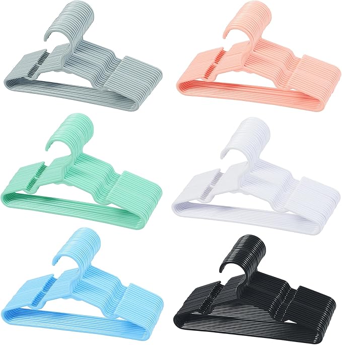 120 pcs Baby Nursery Closet Hangers,Non-Slip Laundry Infant Pant Hanger for Newborn Clothes,Ultra-Thin Child Coat Hanger for Girl Boy Toddler Kids by VIIBASE