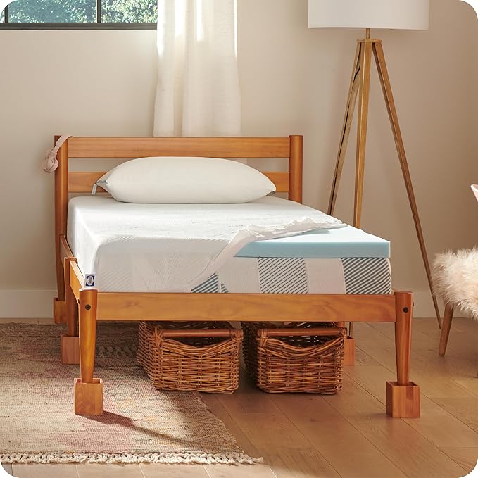 Sealy Dreamlife 2” Gel Memory Foam Twin XL Mattress Topper with Cooling Cover, SealyComfort Gel Foam, SealyCool Stretch Knit Cover with Corner Straps