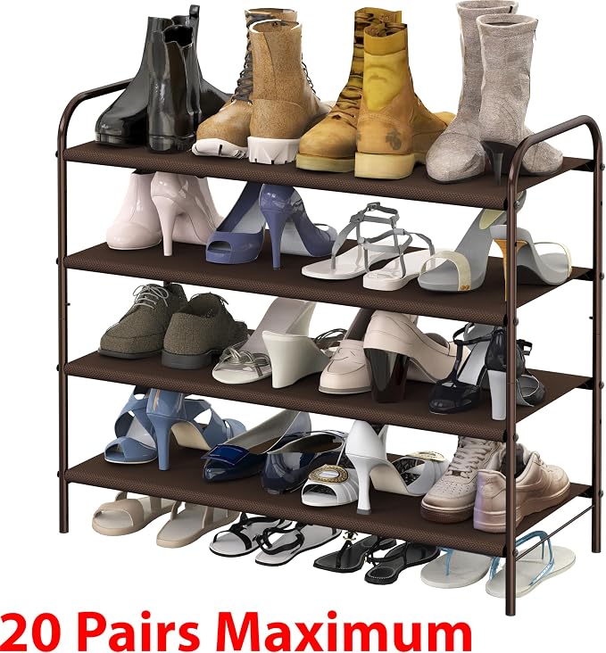 Simple Houseware 4-Tier Shoe Rack Storage Organizer, Bronze - Image 5
