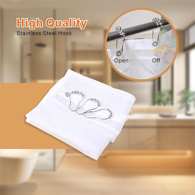 Mesh Shower Caddy Hanging, 7 Pockets Hanging Bathroom Organizer with Quick Dry Mesh, Portable, Can Store Soap, Loofah Shampoo and Cruise Ship Essentials, 17 Inch by 26 Inch, White, 2 Pack - Image 6