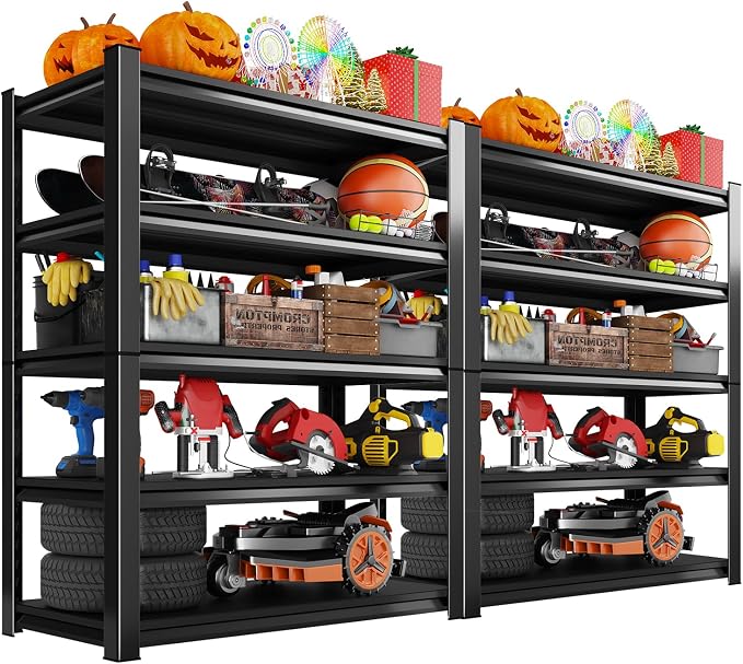 Garage Storage Shelves 5-Tier,Garage Storage System Shelves Adjustable,Storage Shelving for Basement,Pantry,Kitchen,Warehouse (2, 72" H x 39.3" W x 14" D) by LBVSKKSteelProducts