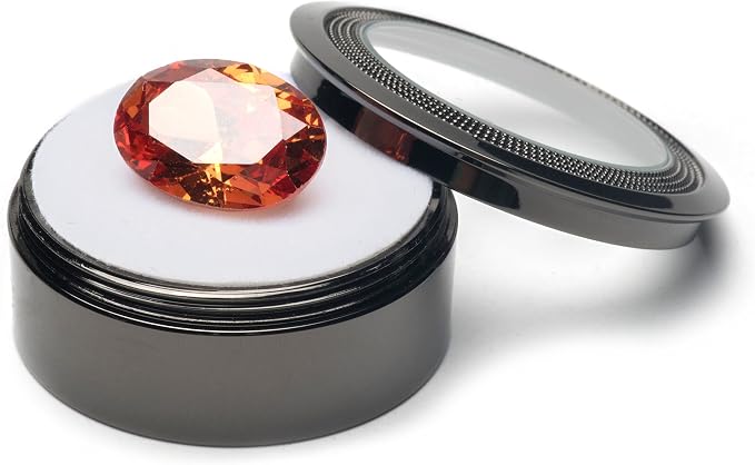 Small Loose Diamond or Gemstone Display Box Case Holder Show Container Metal (Black- 1.5x0.6) - Image 2