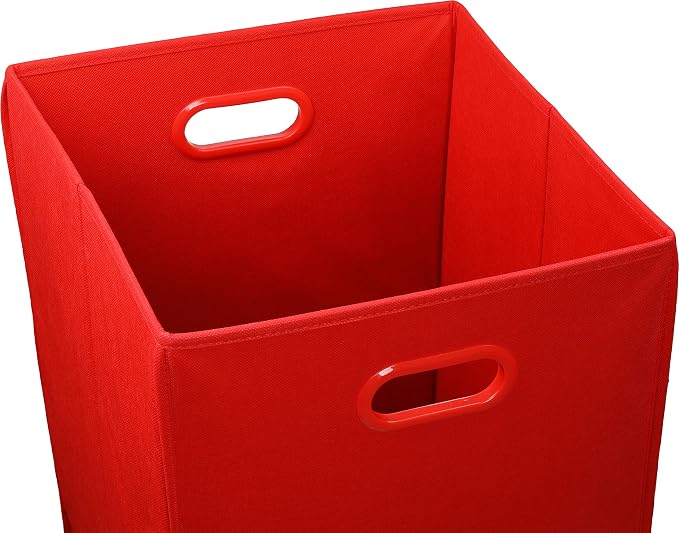 Simple Houseware Foldable Closet Laundry Hamper Basket, Red - Image 2