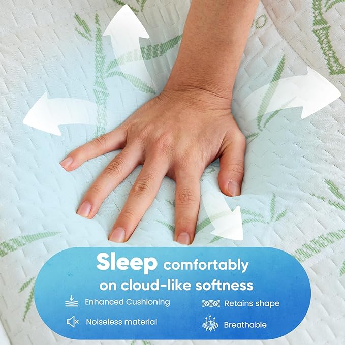 DUMOS Dual Layer 3 Inch King Mattress Topper, Memory Foam Mattress Topper - 2 Inch Gel Memory Foam and 1 Inch Pillow Top Mattress Pad Cover for Back Pain, Thick Soft Topper with 8-21 Inch Deep Pocket