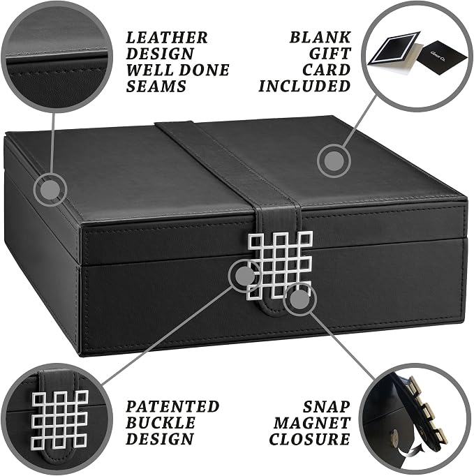 Glenor Co 28 Section Jewelry Box - 2 Layer - Buckle Snap & Magnet Closure - Large Mirror - Pu Leather - Black - Jewelry Organizer for Women & Girls - Holder for Earring Ring Necklace & Bracelet - Image 3