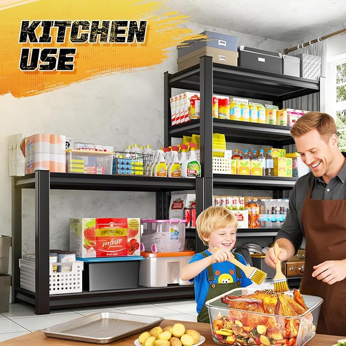 Garage Storage Shelves 5-Tier,Garage Storage System Shelves Adjustable,Storage Shelving for Basement,Pantry,Kitchen,Warehouse (1, 72" H x 59" W x 19.6" D) - Image 2