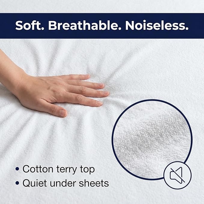 Zippered Waterproof Mattress Encasements - Hypoallergenic Mattress Protector Cover with Soft Cotton Terry Fabric Top - Full Size 54' x 75"