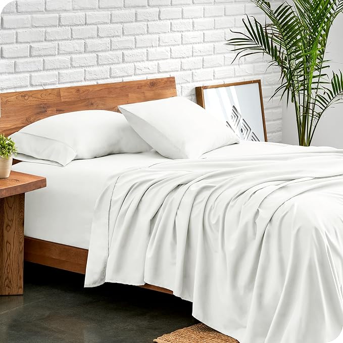 Bare Home Queen Sheet Set - 1800 Ultra-Soft Microfiber Queen Bed Sheets - Double Brushed - Deep Pockets - Easy Fit - 4 Piece Set - Bedding Sheets & Pillowcases (Queen, Cream)