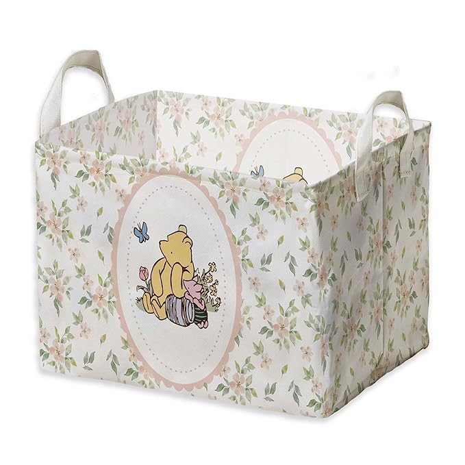Winnie Nursery Storage Basket With A Waterproof PE Coating,The Pooh Nursery Baby Stuff Storage Baskets Suitable For Bathroom and Bedroom, Foldable Large Canvas Laundry Hamper by ZsaTuiy