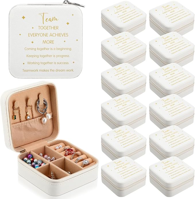 Kenning 12 Pack Inspirational Gifts Bulk Travel Jewelry Case Organizer Appreciation Gifts for Employee Teacher Coworkers Nurses by Kenning