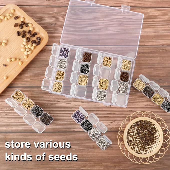 SGHUO Diamond Art Painting Bead Storage 3 Pack 28 Grids Diamond Art Accessories Boxes Plastic Organizer, Bead Organizer - Image 6