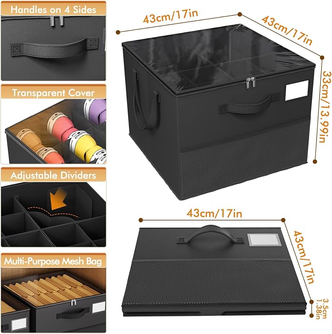 NestOrganix 2 Pack Shoe Organizer for Closet, Large Shoe Box Storage Containers, Foldable Shoe Storage Organizer Box Bin with Adjustable Dividers and Clear Cover, Space Saving Shoes Holder, Black - Image 5