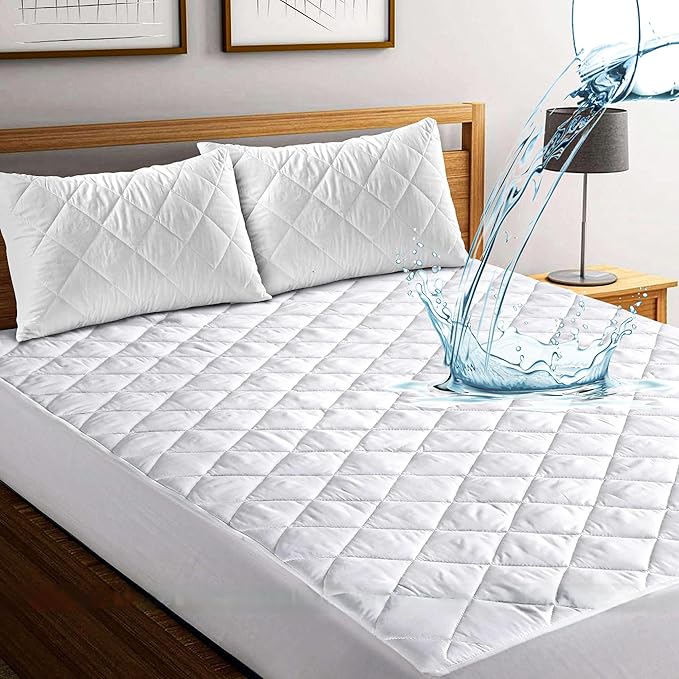 100% Waterproof Quilted Twin XL Mattress Protector, Breathable & Soft, 16 Inch Deep Pocket, Machine Washable