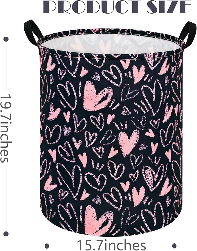 MAIZMZ Girls Room Storage Basket Decor Organizer Bins Kids Hamper Storage Bins Toy Box Women Laundry Basket Large Canvas Collapsible Chest for Home/Dorm/Kitchen/Pet/Office/Closet/Shelf/Gift Baskets - Image 2