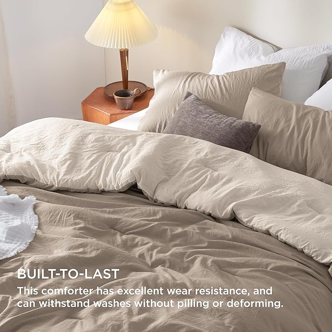 Bedsure Twin/Twin XL Comforter Set, Khaki Beige Soft Prewashed Bedding for All Seasons, 2 Pieces GentleSoft™ Bed Set, 1 Lightweight Comforter (68"x88") and 1 Pillowcase (20"x26")