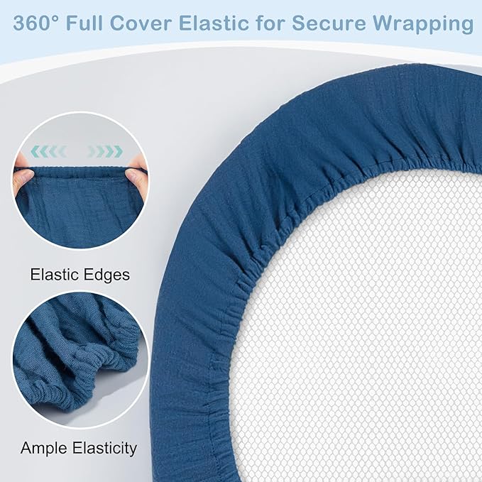 Basumee Muslin Bassinet Sheets for Baby Girl Boy 2 Pack Soft Breathable Baby Bedside Bassinet Fitted Sheets with Bottom Elastic Band Mattress Cover for Rectangle Oval Hourglass Bassinets