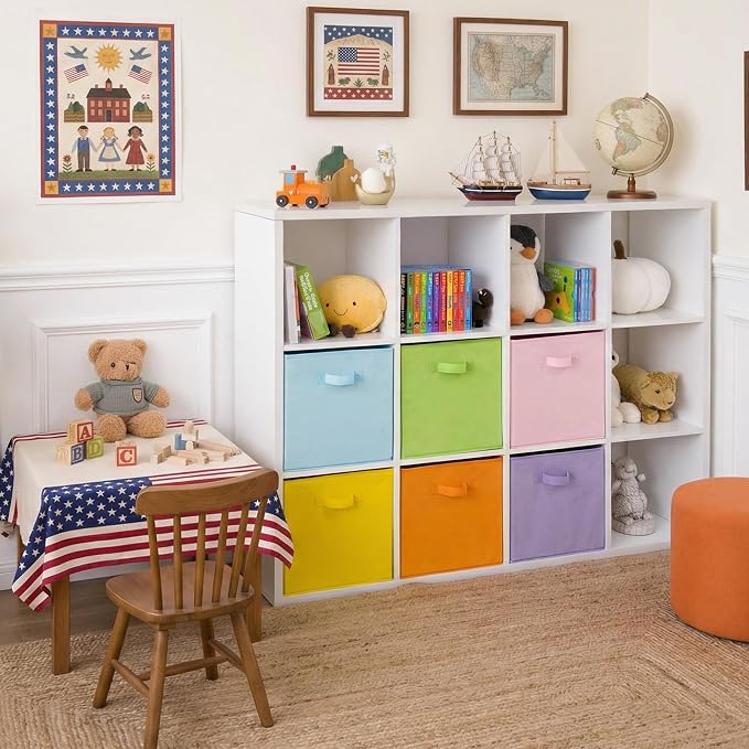 Cupic Cupid 13 Inch Storage Cube, Fabric Cube Storage Bin with Handles, Storage Cube Organizer for Clothes and Toys, Collapsible Cube Bins for Closet, Shelves, Nursery, 6-Pack, Pastel Colors - Image 5