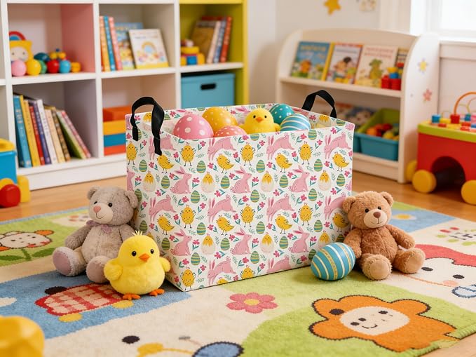 Rectangular Easter Basket Kids Basket Rectangular Cute Storage Bin Organizer Box Room Decor for Home Decor. - Image 4
