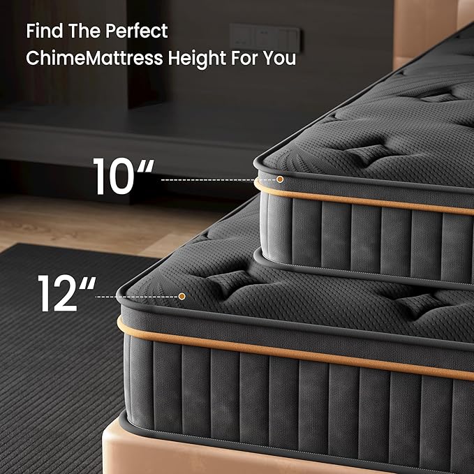 Twin Size 12 Inch Hybrid Mattress for Kids, Teens & Guest Rooms, Zoned Support with Targeted Comfort, Pocket Coil & Foam for Pressure Relief, CertiPUR-US Certified, Mattress in a Box