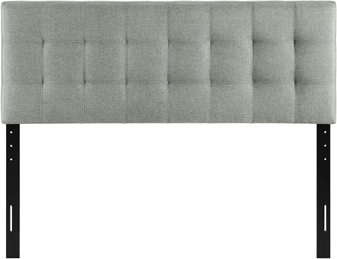 Modway AMZ-5041 Lily Tufted Linen Fabric Upholstered Queen Headboard in Gray