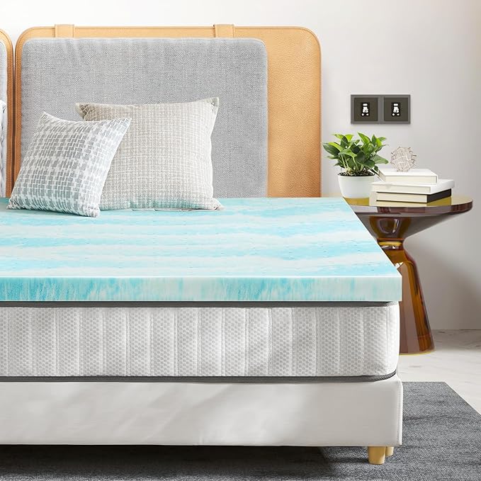 Sweetcrispy Mattress Topper Full, Memory Foam 2 Inch Thick Gel Infused Cooling Toppers Pad for Full Size Bed, Sleeper Sofa, RV, Camper, CertiPUR US, Breathable