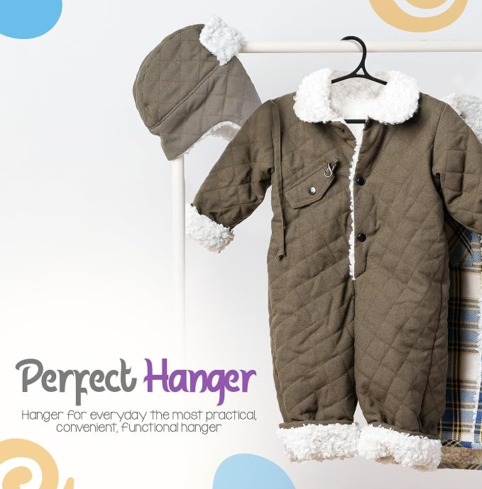 Utopia Home Kids Hangers - 11 Inch Plastic Baby Hangers for Closet - Infant or Childrens Hangers for Clothes 40 Pack (Black) - Image 7