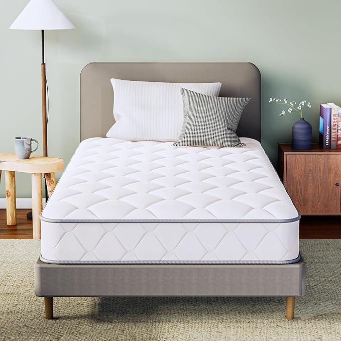 GAESTE Twin Mattress in a Box, 8 Inch Hybrid Innerspring Mattress with Gel Comfort Memory Foam and Spring, Medium Firm, Pressure Relief, CertiPUR-US Certified (Twin, 8 in)