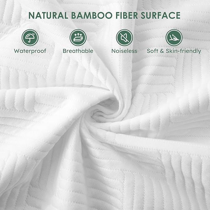 Cozymaker California King Size 100% Waterproof Mattress Protector, Mattress Pad Cover Fitted 8"-21" Deep Pocket, Fabric Soft Breathable Cooling Noiseless