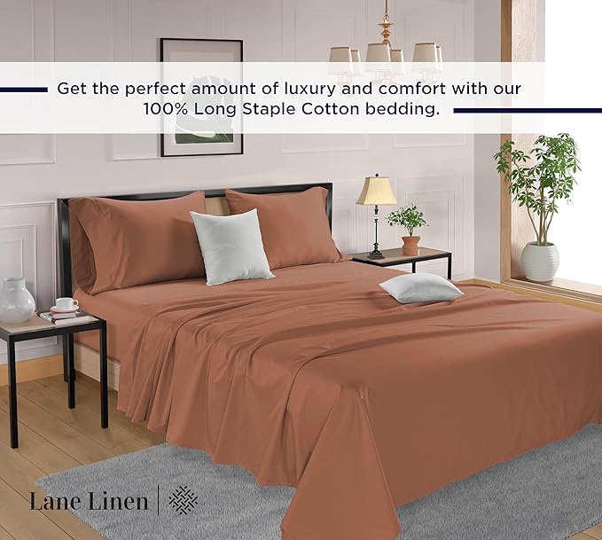 LANE LINEN Split King Sheet Sets for Adjustable Beds - 5 PCs, 600 Thread Count Split King Sheets Set - Sateen King Split Sheets for Adjustable Bed - Split Top King Sheets Set for Bed - Rose Dawn