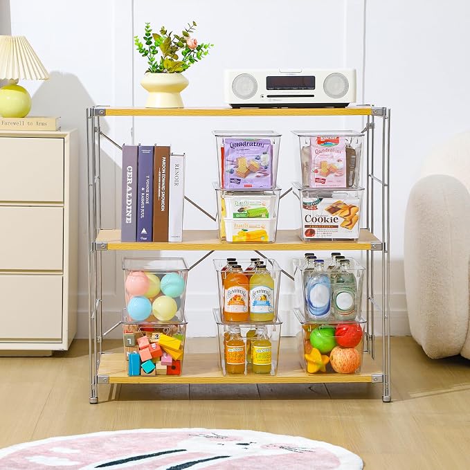 6 Pack Clear Storage Bins with Lids, 7 Quart Stackable Storage Boxes for Storage and Organization, Plastic Storage Containers with Lids, Plastic Bins with Handles for Office, Bedroom, Study Room - Image 7