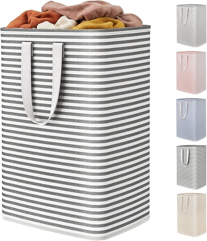 Lifewit 1 Pack Laundry Basket 80L Each, Collapsible Clothes Hamper with Reinforced Handles, Freestanding Waterproof Design for Bedroom and Laundry Room, Black 80L Total by Lifewit
