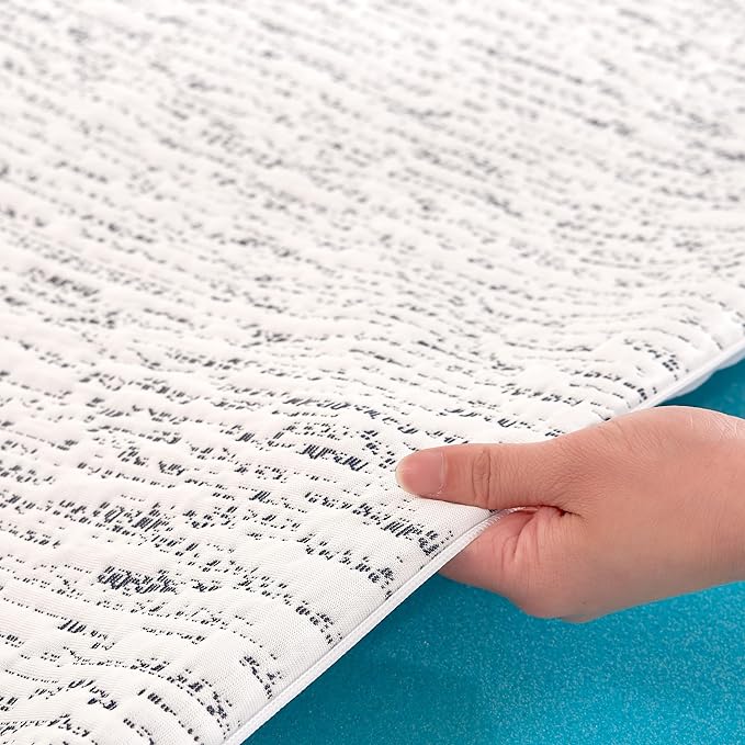 SyMax 2 Inch Mattress Topper Cover, Queen Size Mattress Topper Protector Cover (Only Cover) Breathable Removable Zipper Cover