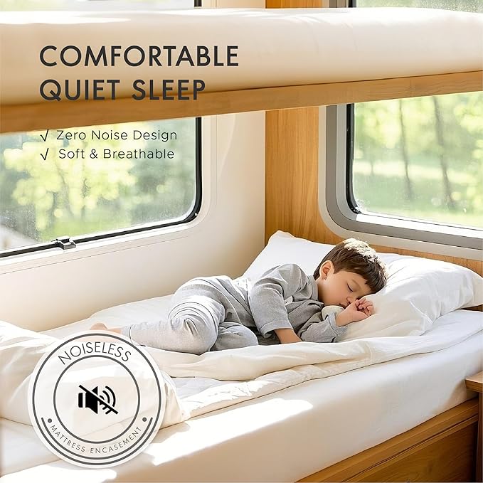 Degrees of Comfort RV Bunk Mattress Encasement (30x75 Inch) - Bed Bug Proof & Dust Mite Protection, 6-Sided Zippered Water-Resistant Cover, Hypoallergenic Allergy Relief - Fits 9-12" Deep
