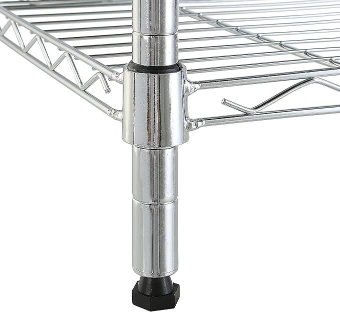 Amazon Basics 5-Shelf Tower Adjustable Storage Shelving Unit, Chrome, 16" x 16" x 54", 150 lbs Per Shelf | Tower, Adjustable - Image 6