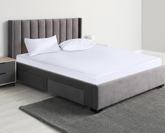 Queen Size Mattress Protector Waterproof, Premium 200 GSM Terry Mattress Cover, Soft & Breathable Bed Cover, Fitted Sheet Style Stretchable Deep Pockets 17" by Utopia Bedding (White)