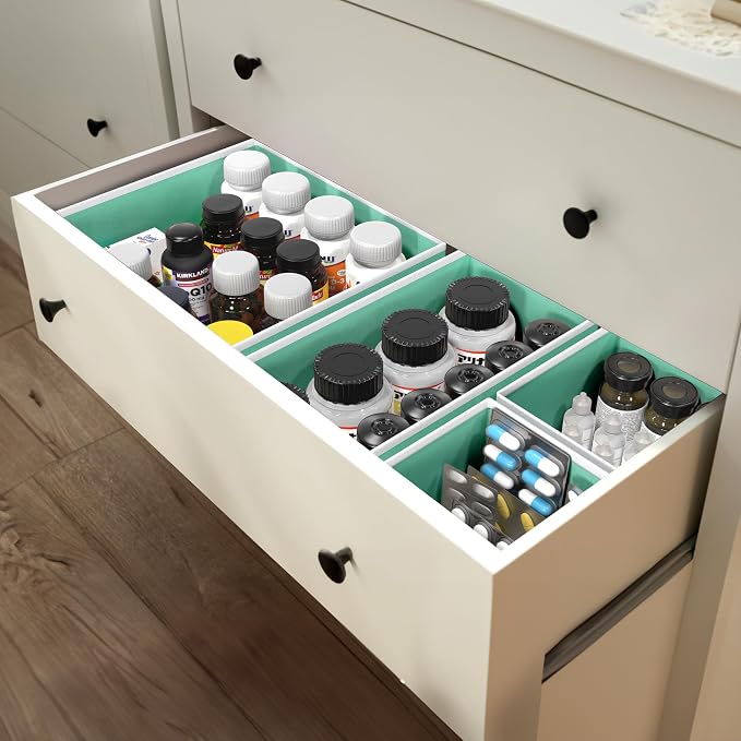 Simple Houseware Underwear Drawer Organizer for Lingerie/Undergarment/Bra/Panty/Sock/Onesie, Set of 6, Turquoise - Image 7