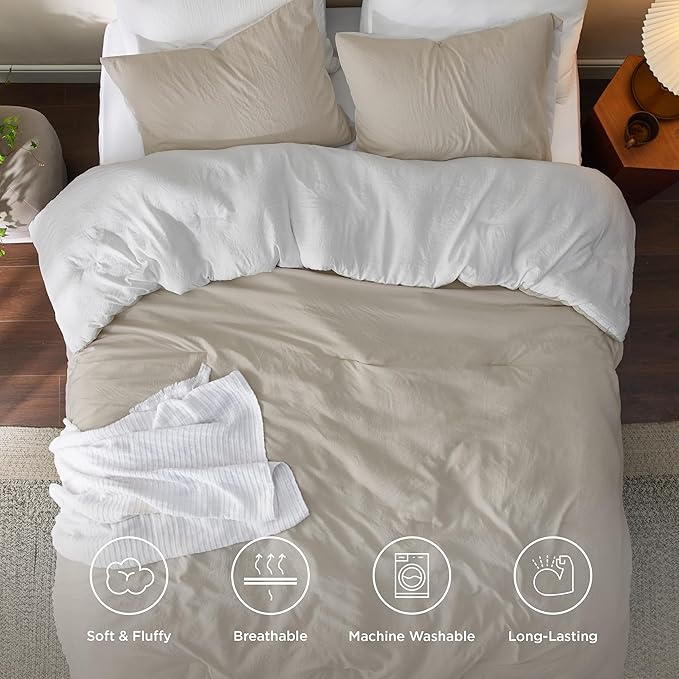 Bedsure California King Comforter Set, Navy Blue Soft Prewashed Bedding for All Seasons, 3 Pieces GentleSoft™ Bed Set, 1 Lightweight Comforter (104"x96") and 2 Pillowcases (20"x36")
