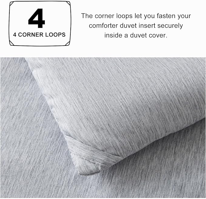 CozyLux Twin/Twin XL Comforter Set Dorm Bedding, 2 Pieces Light Grey Twin Extra Long Soft Luxury Cationic Dyeing Comforter for College, Light Gray Breathable Bed Set with 1 Comforter and 1 Pillow Sham