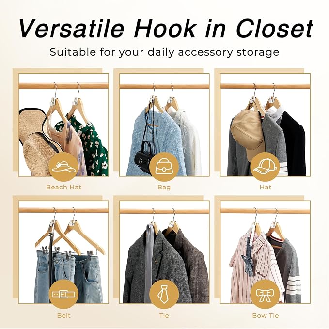 HOUSE DAY Space Saving Hangers 100 Pack, Clothes Hanger Connector Hooks, Heavy Duty Closet Space Saver, Small Space Solutions, Cascading Dorm Room Closet Organizer and Storage - White - Image 3
