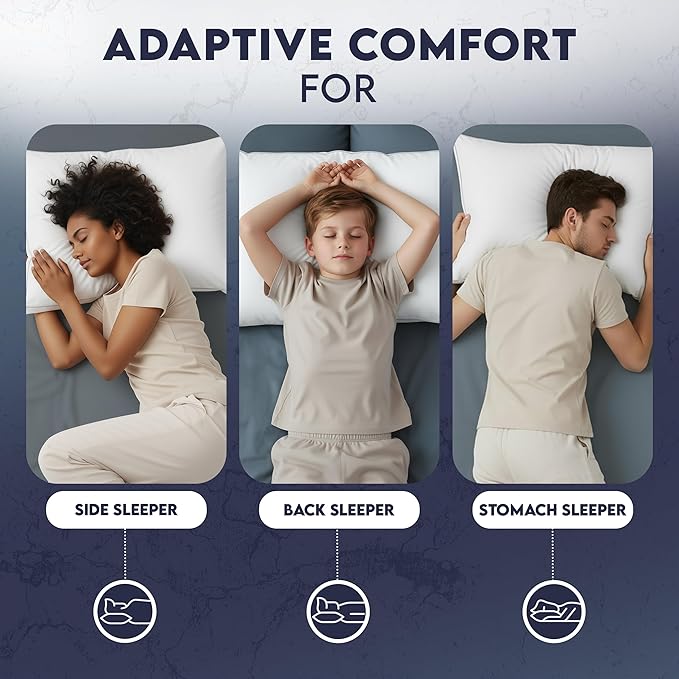 Utopia Bedding Bed Pillows for Sleeping Queen Size (White), Set of 2, Soft & Fluffy Pillow with Down Alternative Filling, Cooling, Hotel Quality, Gusseted Pillow for Back, Stomach or Side Sleepers